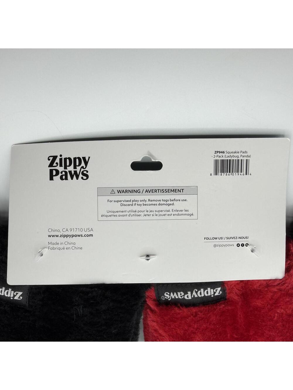 ZippyPaws Squeakie Pads 2 Pack Ladybug and Panda Squeaky Dog Toys Zippy Paws - Picture 6 of 6